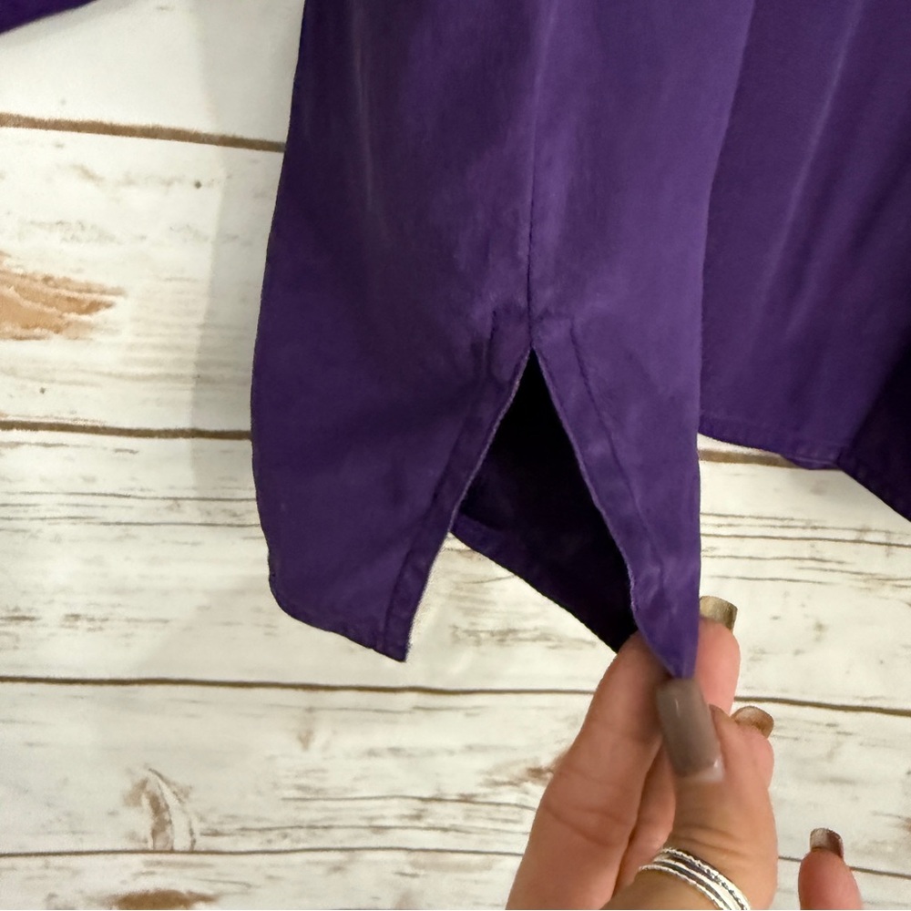 Eileen Fisher Purple Lagenlook 100% Silk Oversized Blouse M/L - Picture 3 of 5